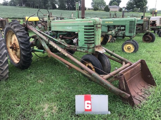 JOHN DEERE B, 258711, 1951, WITH JD 45 LOADER WITH HYD