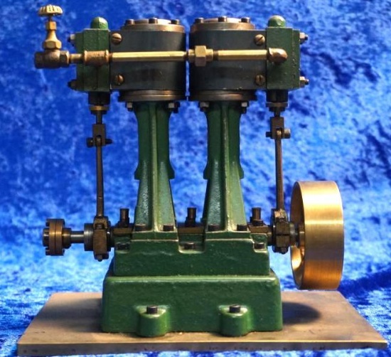 Two Cylinder Upright Stationary Steam Engine