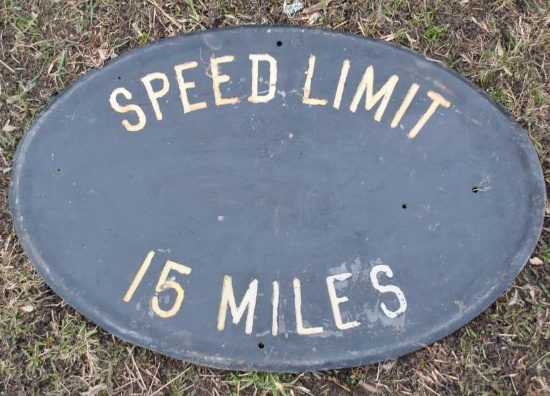 Cast Speed Limit Sign