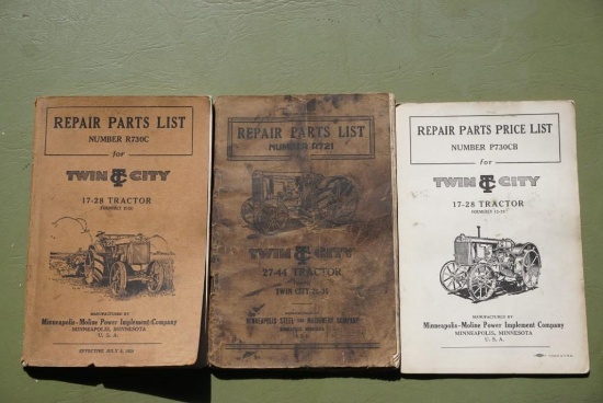 Three Parts Listing books for Twin City Tractor