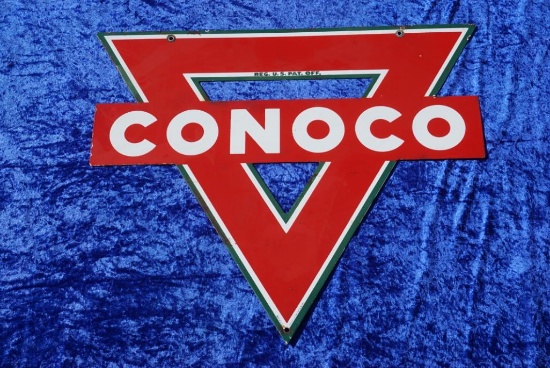 Double Sided Porcelain Conoco Sign