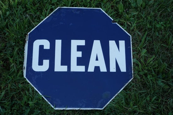 Porcelain "Clean" Sign