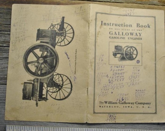 Instruction Book On All Sizes Of The Galloway Gasoline Engines