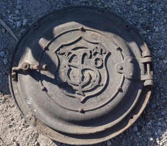 T. S. Co. Cast Iron Boiler Round Stove Door.