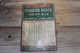 Quaker State Motor Oil 1920 Vintage Original Tin Sign