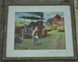 Framed J.I. Case Threshing Scene