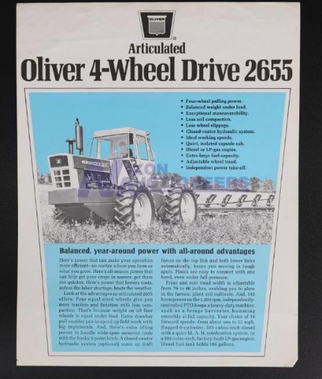 RARE Articulated Oliver 4-Wheel Drive 2655 Tractor Brochure