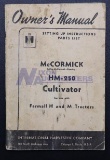 McCormick-Deering HM-250 Cultivator Owners Manual