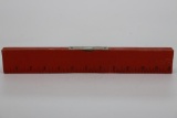 Leap Implement Co, 1 foot ruler with level.