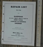 1942 Sandwich Repair List #E-34 New Idea Inc.