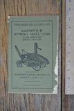 1925 Sandwich Corn Shellers Repair List