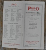 1917 P&O #J-3 Price List Catalog Nelson & Cushman Built Engines