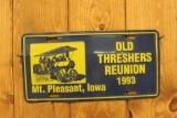 Commemorative License Plate, Old Thresher's Reunion