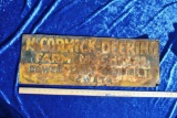 McCormick Deering Sign