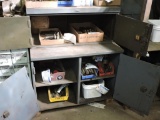 4 door cabinet with shelves, NO CONTENTS INCLUDED....