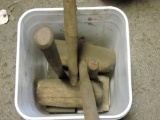 Four wooden mallets