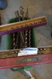 Wooden auger bits and antique box