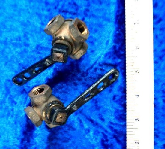 Brass 3 way valves, 1/4" New