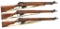 3 NO. 4 BOLT ACTION RIFLES.