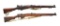 2 SMLE MK III BOLT ACTION RIFLES.