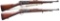2 SPRINGFIELD MODEL 1898 KRAG BOLT ACTION RIFLES.