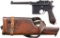 MAUSER C96 PRE WAR COMMERCIAL SEMI AUTO PISTOL.