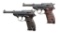 2 P38 SEMI AUTO PISTOLS. MAUSER & WALTHER.