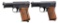 2 MAUSER POCKET MODEL SEMI AUTO PISTOLS.