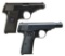 2 WALTHER SEMI AUTO PISTOLS.