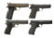 4 FRENCH CURIO SEMI AUTO PISTOLS.