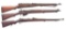 3 CURIO BOLT ACTION RIFLES.