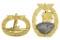 2 WWII GERMAN KREIGSMARINE BADGES.