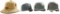 4 WWII GERMAN HELMETS.