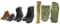 LOT OF BOOTS, GAS MASKS & US SIGNAL CORP. KIT.