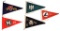 5 WWII GERMAN MOTIF PENNANTS.
