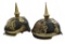 2 BAVARIAN SPIKE HELMETS.