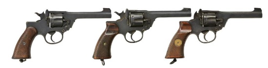 3 ENFIELD No. 2 MK I SERVICE REVOLVERS.
