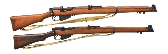 2 NO 1 MK III LEE ENFIELD BOLT ACTION RIFLES.