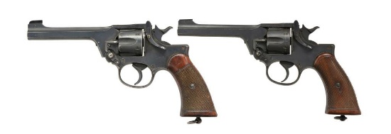 2 ENFIELD No. 2 MK I SERVICE REVOLVERS.