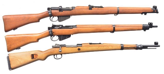 3 BOLT ACTION MILITARY RIFLES.