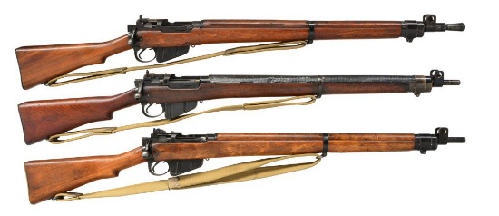 3 BRITISH MILITARY NO.4 BOLT ACTION RIFLES.