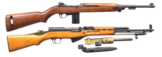 2 SEMI AUTO MILITARY RIFLES.