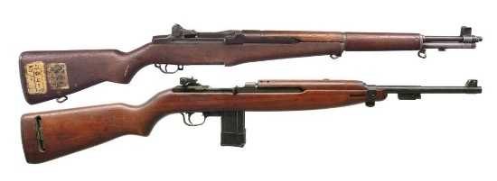 2 AMERICAN SEMI AUTO MILITARY RIFLES.