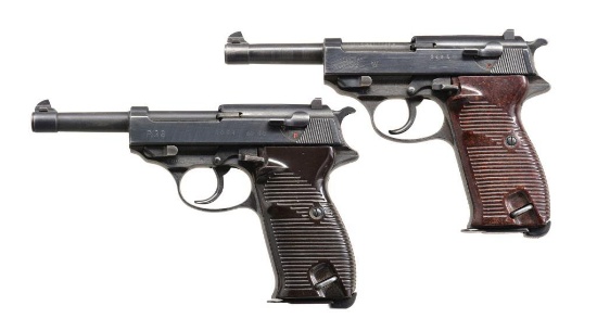 2 P38 SEMI AUTO PISTOLS. MAUSER & WALTHER.