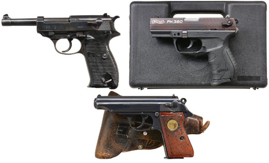 3 WALTHER SEMI AUTO PISTOLS.
