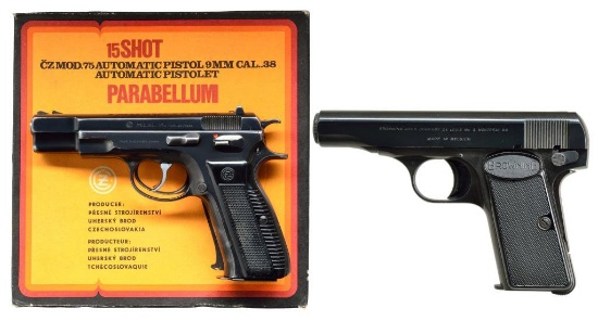 2 SEMI AUTO PISTOLS, BROWNING & CZ.