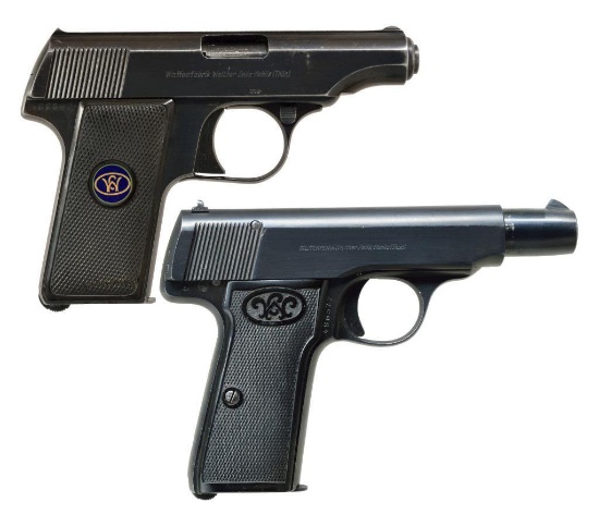 2 WALTHER SEMI AUTO PISTOLS.