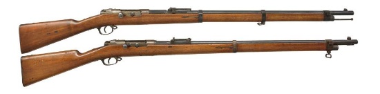 2 ANTIQUE BOLT ACTION RIFLES, AMBURG & OTTOMAN.