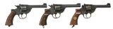 3 ENFIELD No. 2 MK I SERVICE REVOLVERS.