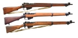 3 BRITISH MILITARY 22 RF BOLT ACTION RIFLES.